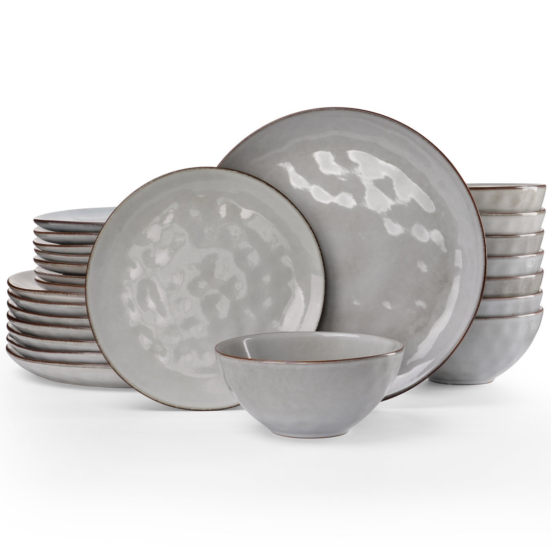 24-Piece Dinnerware Sets, Stoneware Dish Set (Set of 8)